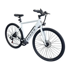 White bicycle with black details on a white background