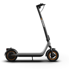 Hikerboy Curtis Plus Electric Scooter -Black scooter with orange accents on a white background