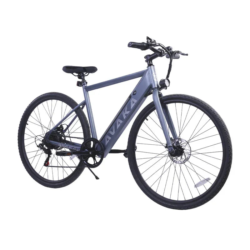 Gray bicycle with 'Zavaka' branding on a white background