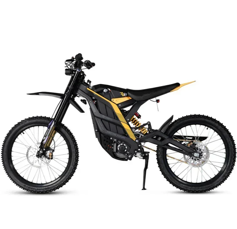Black and yellow - 79BIKE Falcon Pro Electric Dirt Bike on a white background