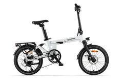 White - Cyrusher Sonder Folding E Bike with black accents on a white background