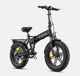 Black - Engwe EP-2 Boost Electric Bike with fat tires on a white background