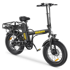 Black Hidoes F3 Pro Electric Bike with yellow branding on a white background