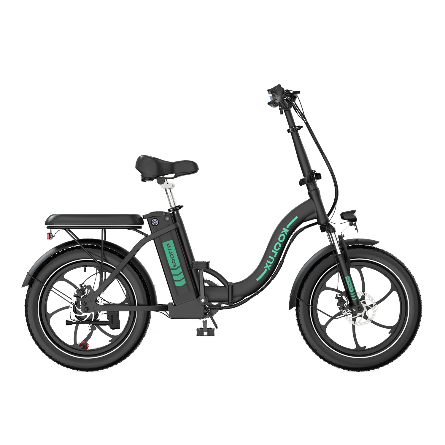 Black KOOLUX BK6S 3.0 Folding Electric Bike in green colour with KOOLUX branding on a white background
