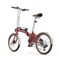 Red Onesport OT02 Pro Electric folding bicycle on a white background