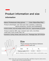 Kyncilor udendørs cykel skridsikre og svedtætte lange fingerhandsker åndbare og stødabsorberende sports mountainbikehandsker