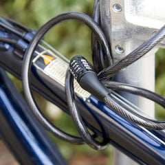 Anti theft bicycle lock, 4-digit password lock, 1-meter ultra strong cable, suitable for mountain bikes, road bikes,