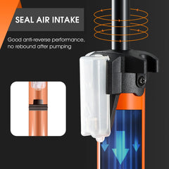 WEST BIKING 160PSI High Pressure Pump Schrader Presta MTB Bicycle Floor Pump Cycling Air Pump Tire Ball Motorcycle Car Inflator