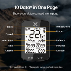 XOSS G2 Plus Cykelcomputer Trådløs GPS Cykelhastighedsmåler Vandtæt ANT+ Kadence Hastighed Smart Cykel Kilometertæller Landevejscykel MTB