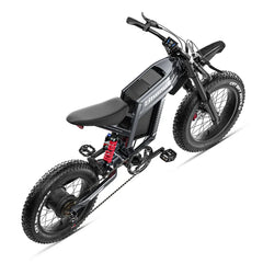 Black electric bike with fat tires on a white background