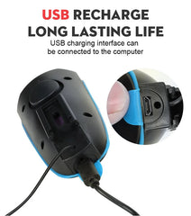 Sort cykellygte USB LED vandtæt med horn mountainbike mørk nat udendørs ridning forlygte