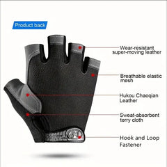 Sports Half Finger Gloves, Unisex Outdoor Cycling & Mountaineering Gloves, Fitness Breathable Shock Absorbent Non-slip Gloves