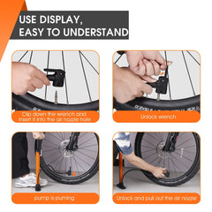 WEST BIKING 160PSI High Pressure Pump Schrader Presta MTB Bicycle Floor Pump Cycling Air Pump Tire Ball Motorcycle Car Inflator