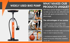 WEST BIKING 160PSI High Pressure Pump Schrader Presta MTB Bicycle Floor Pump Cycling Air Pump Tire Ball Motorcycle Car Inflator