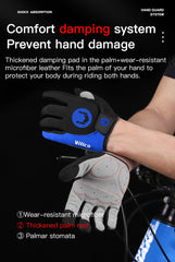 A Pair Of All-finger Gloves Breathable Shock-proof Touch-screen Bike Gloves Spring And Summer Mountain Bike Road Riding Gloves
