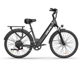 Black URLIFE E26 Step-Through Electric Bike with URLIFE branding on a white background
