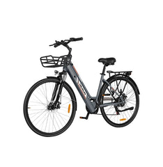VARUN C7008 Urban Electric bicycle with a basket on a white background