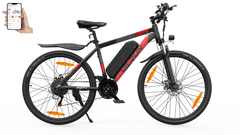 VARUN M27-1 Electric bicycle with a smartphone displaying an app on a white background