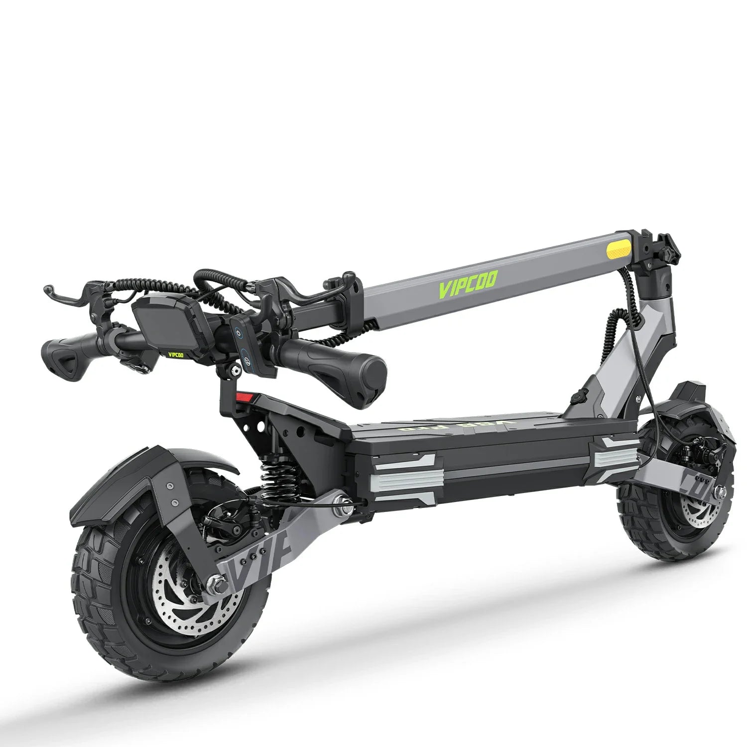 Gray VIPCOO VS6 Pro Off-Road Electric Scooter with 'Vipcoo' branding on a white background - Pogo Cycles