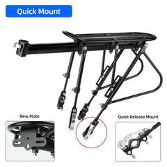 Deemount Heavy Duty Bicycle Luggage Carrier Rear Cargo Rack Stand 24-29'' Bike Trunk 100 KGS Load Fit 4.0 ‘’ Fat Bike Tire - Pogo Cycles