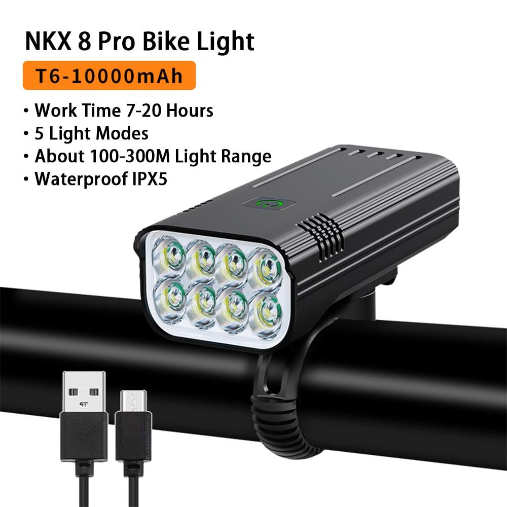 10000mAh 3600 Lumens USB Rechargeable Bike Light with Rear Light - Pogo Cycles