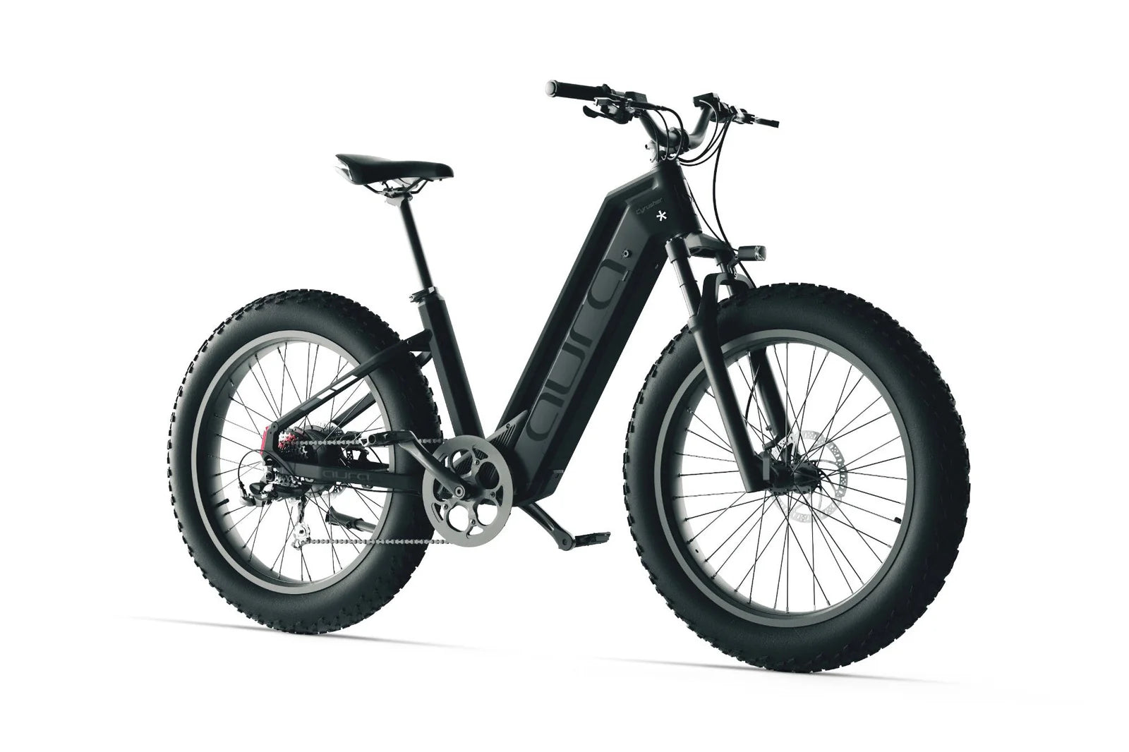 Cyrusher Aura Step-Through Electric Bike in black, right side on white background