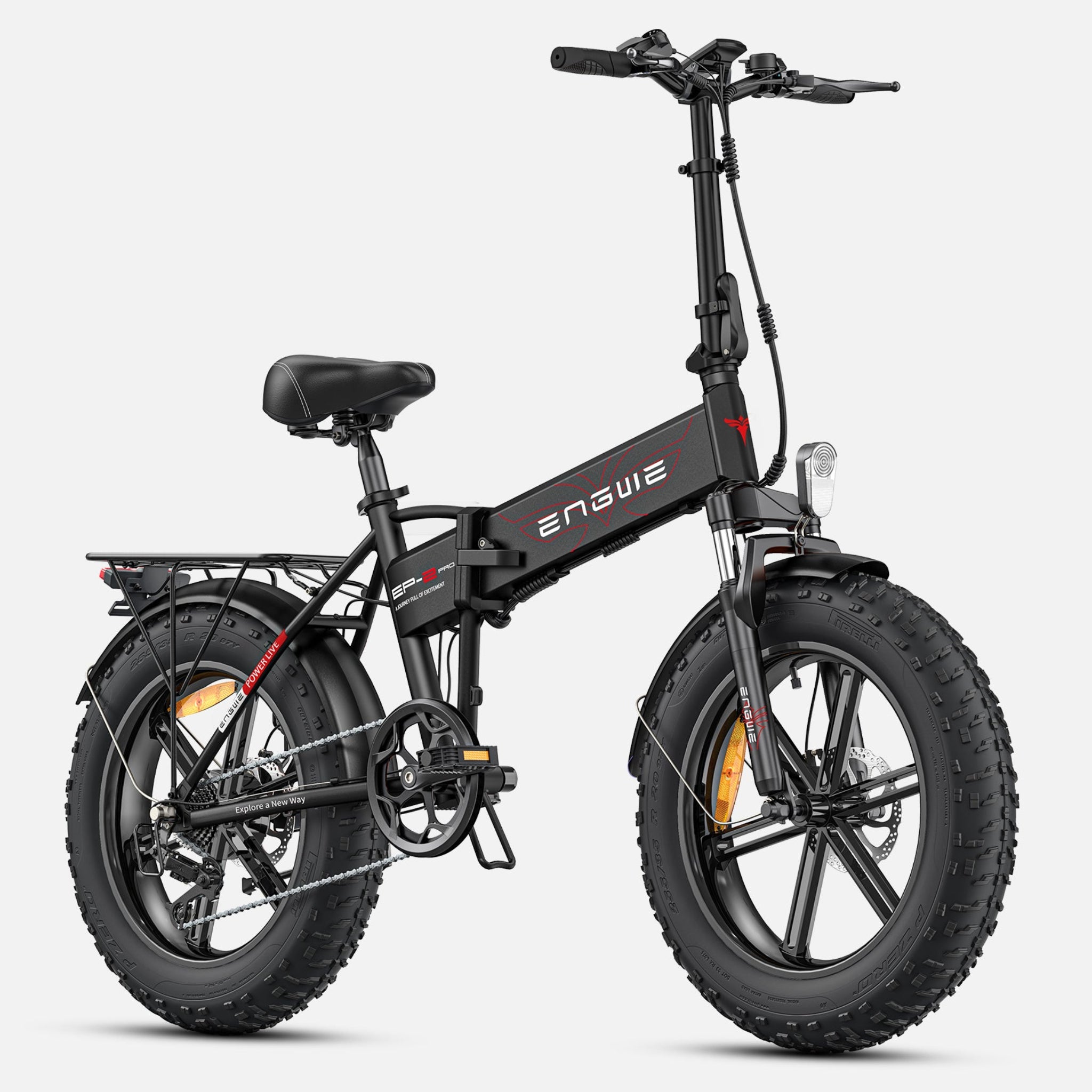 Engwe EP-2 Pro in black with right side with large wheels on a white background
