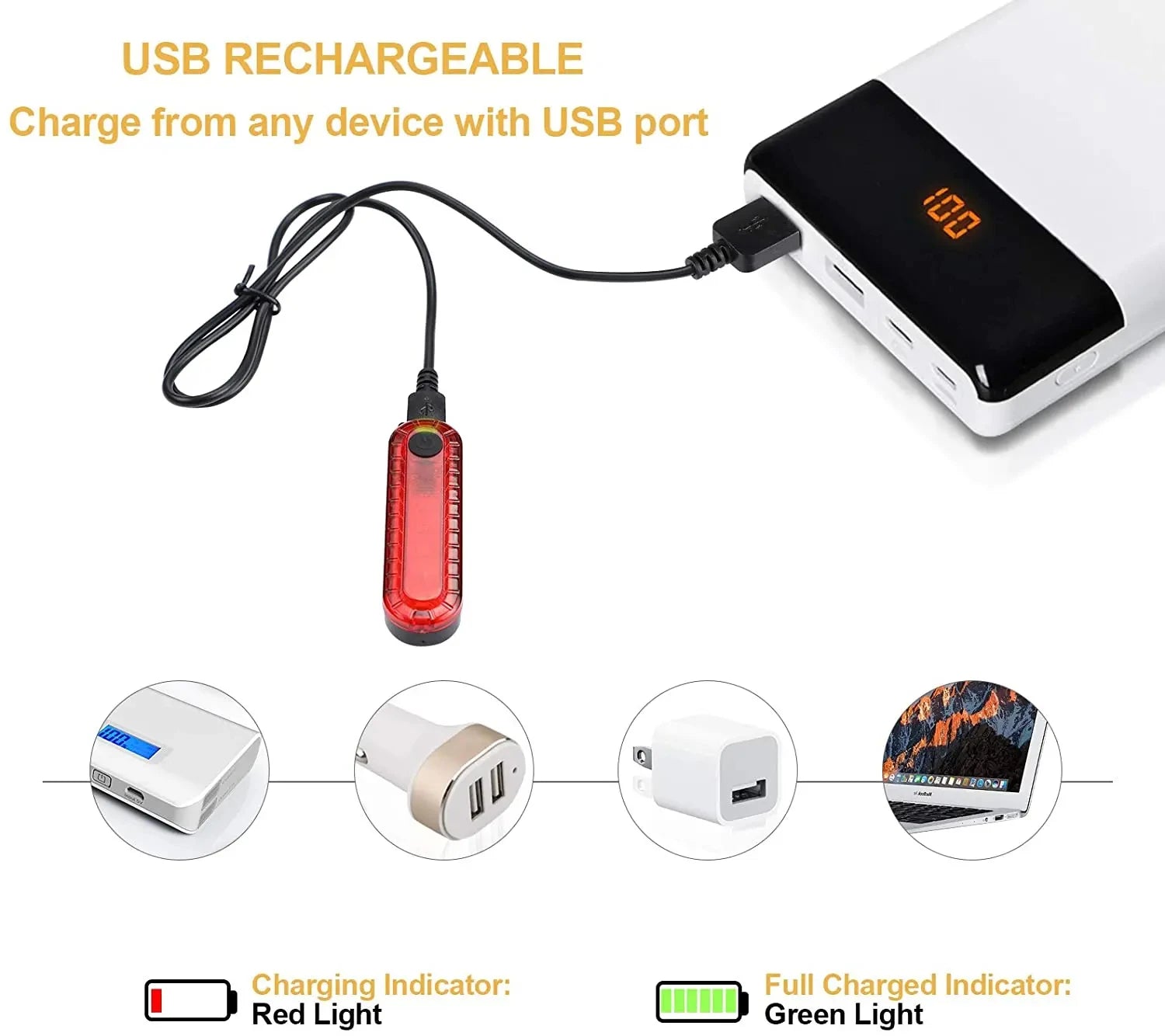 Rechargeable Bike Front Lights Bicycle Taillight MTB Road Bike Light Set Bicycle Headlight Back Rear Lamp Cycling Accessories