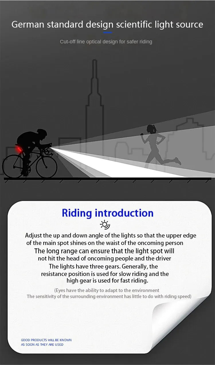 T6 Bike Front Light Waterproof 120 Lumens LED Bicycle Rear Light Ultra Bright Cycling Safety MTB Bike Lamp