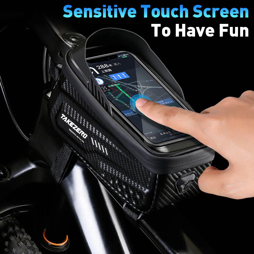 NEWBOLER Bicycle Bag Waterproof Touch Screen Cycling Bag Top Front Tube Frame MTB Road Bike Bag 6.9 Phone Case Bike Accessories