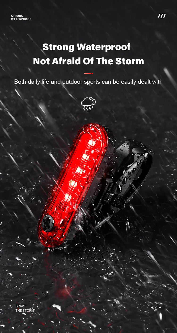 Rear Bike Tail Light USB Rechargeable Ultra Bright Taillights Fit On Bicycle Easy to Install for Cycling Safety Bicycle Light