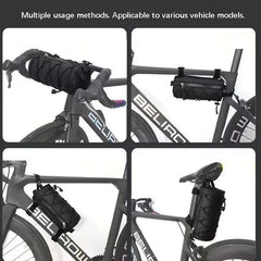 Multi-Functional Portable Cycling Bag Front Frame Bicycle Storage Bag Road Bike Organizer Oxford Fabric Black Bag