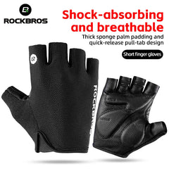 ROCKBROS Bike Gloves Half Finger Summer Breathable Anti-slip SBR Pad Shockproof MTB Road Bicycle Gloves Cycling Shorts Gloves