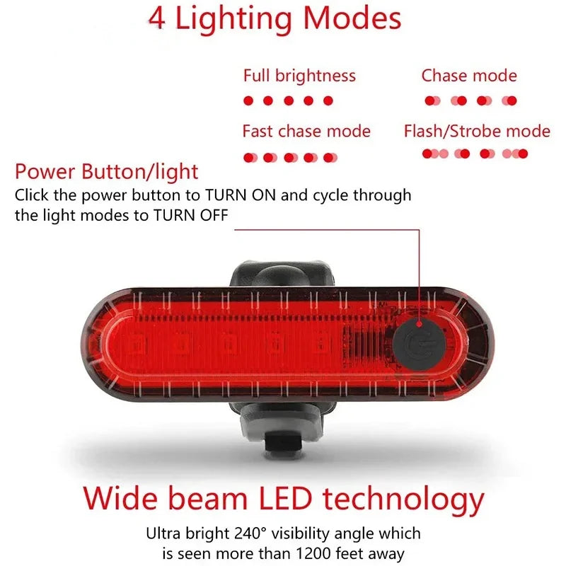 Rechargeable Bike Front Lights Bicycle Taillight MTB Road Bike Light Set Bicycle Headlight Back Rear Lamp Cycling Accessories