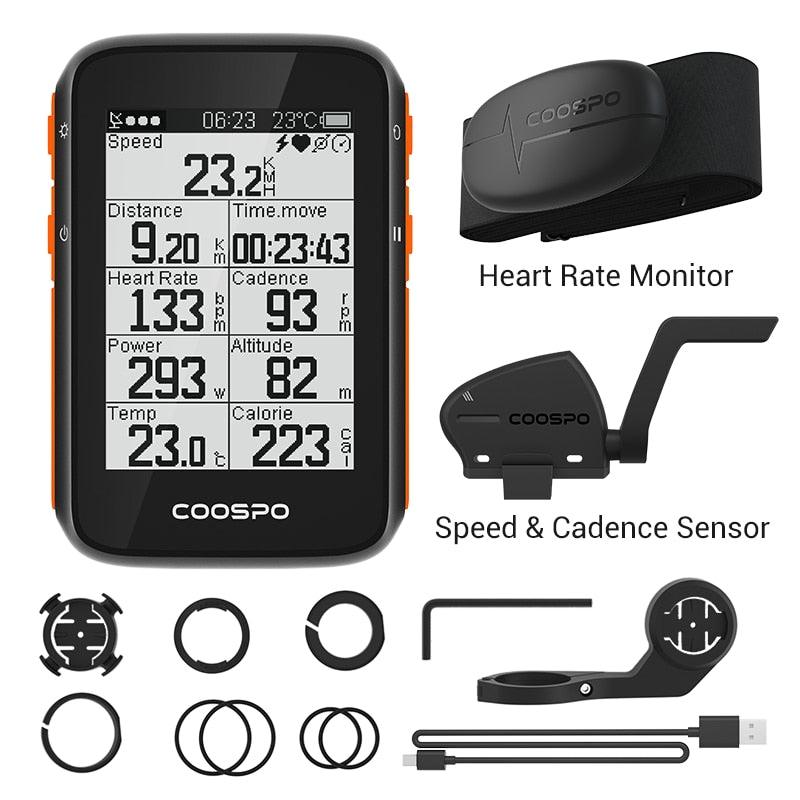 COOSPO BC200 Wireless Bicycle Computer GPS Bike Speedometer Cycling Odometer 2.6in Bluetooth5.0 ANT+ APP Sync Slope Altitude - Pogo Cycles