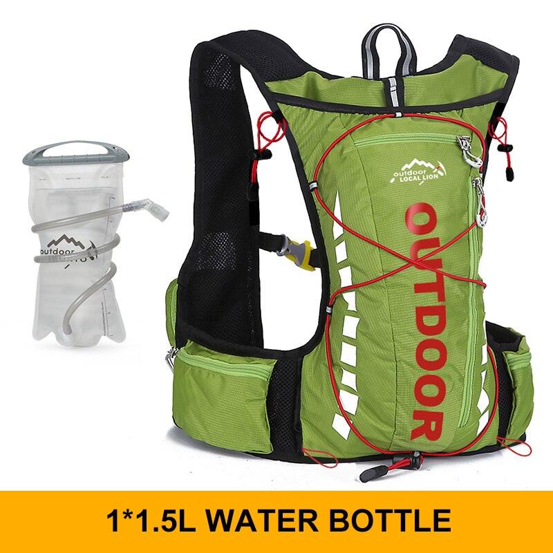 Cycling backpack for men and women, nylon bag, waterproof 8 liters, hiking and camping, 250ml water bottle with 1.5L water bag - Pogo Cycles