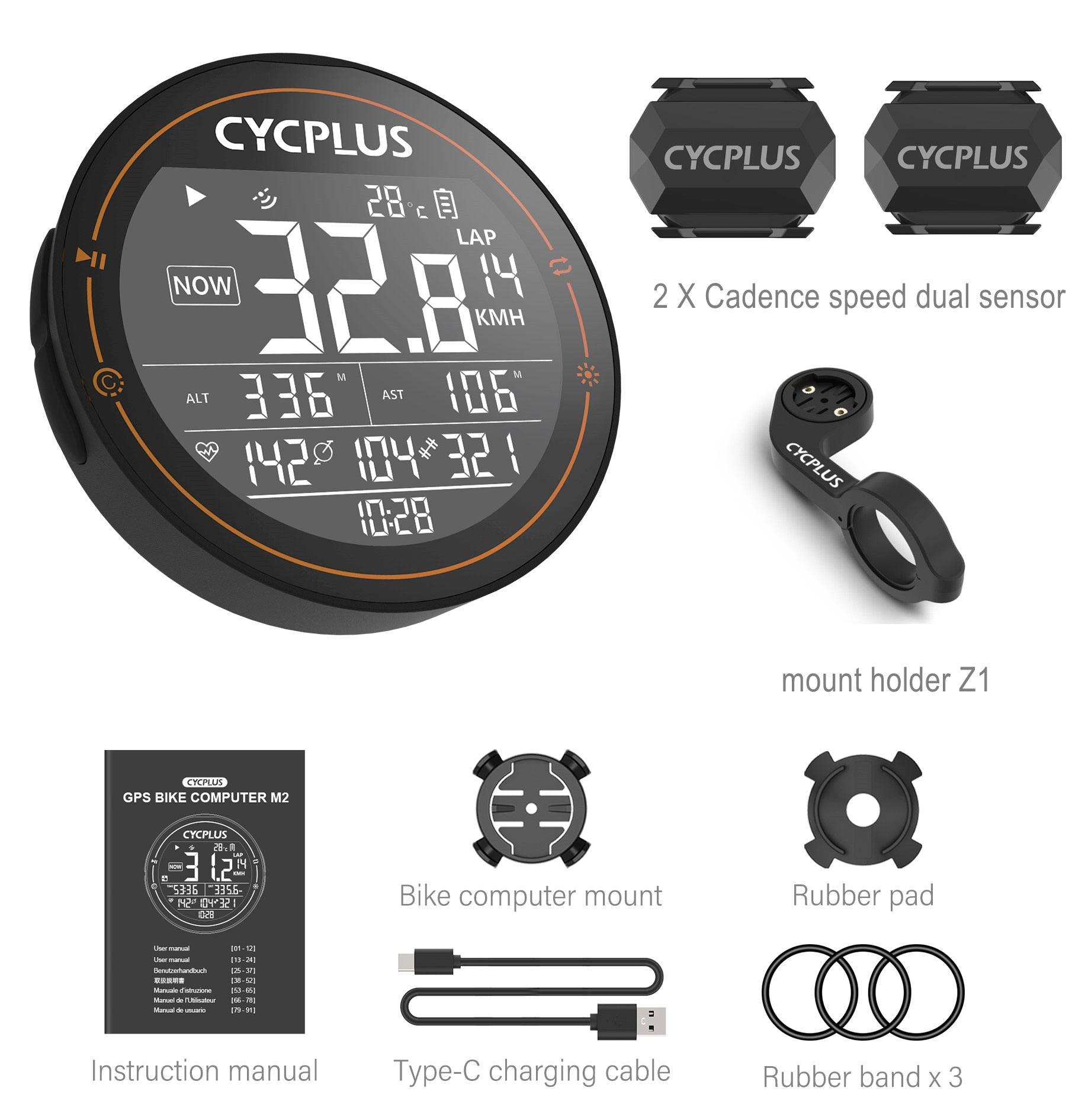 CYCPLUS M2 GPS Bicycle Computer Cycling Speedometer Bike Accessories Speed Odometer Waterproof Bluetooth ANT for Road Bike MTB - Pogo Cycles