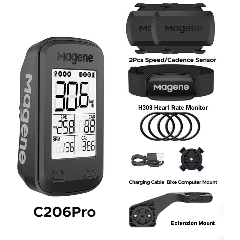 Magene C206 Pro Bike Computer Wireless GPS Speedometer Waterproof Road MTB Bicycle Bluetooth ANT with Cadence Cycling Sensor - Pogo Cycles