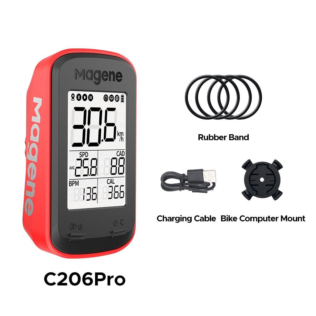 Magene C206 Pro Bike Computer Wireless GPS Speedometer Waterproof Road MTB Bicycle Bluetooth ANT with Cadence Cycling Sensor - Pogo Cycles