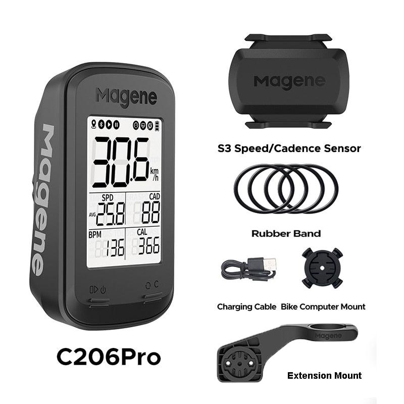 Magene C206 Pro Bike Computer Wireless GPS Speedometer Waterproof Road MTB Bicycle Bluetooth ANT with Cadence Cycling Sensor - Pogo Cycles