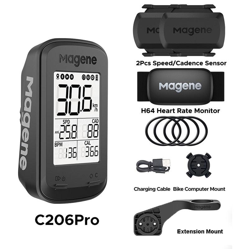 Magene C206 Pro Bike Computer Wireless GPS Speedometer Waterproof Road MTB Bicycle Bluetooth ANT with Cadence Cycling Sensor - Pogo Cycles