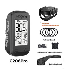 Magene C206 Pro Bike Computer Wireless GPS Speedometer Waterproof Road MTB Bicycle Bluetooth ANT with Cadence Cycling Sensor - Pogo Cycles