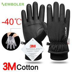 Men Winter Waterproof Cycling Gloves Outdoor Sports Running Motorcycle Ski Touch Screen Fleece Gloves Non-slip Warm Full Fingers - Pogo Cycles