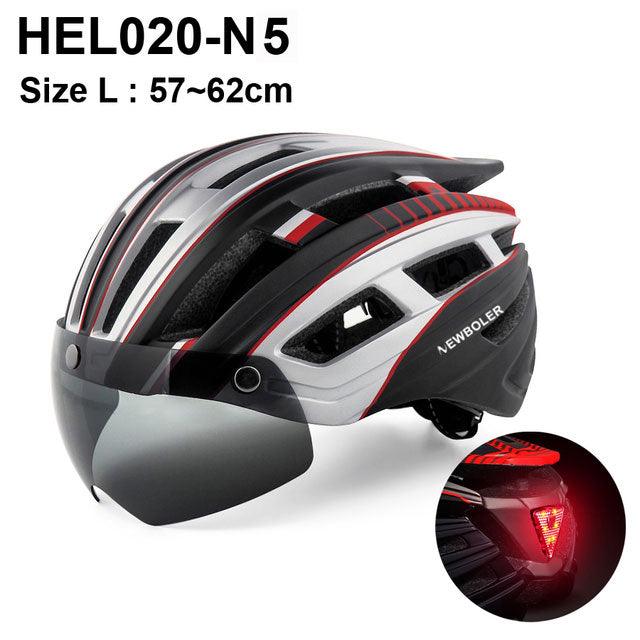 NEWBOLER Cycling Helmet Man Women LED Light Helmet Road Mountain Bike Helmet Lens For Riding Bicycle Sports Skateboard Scooter - Pogo Cycles