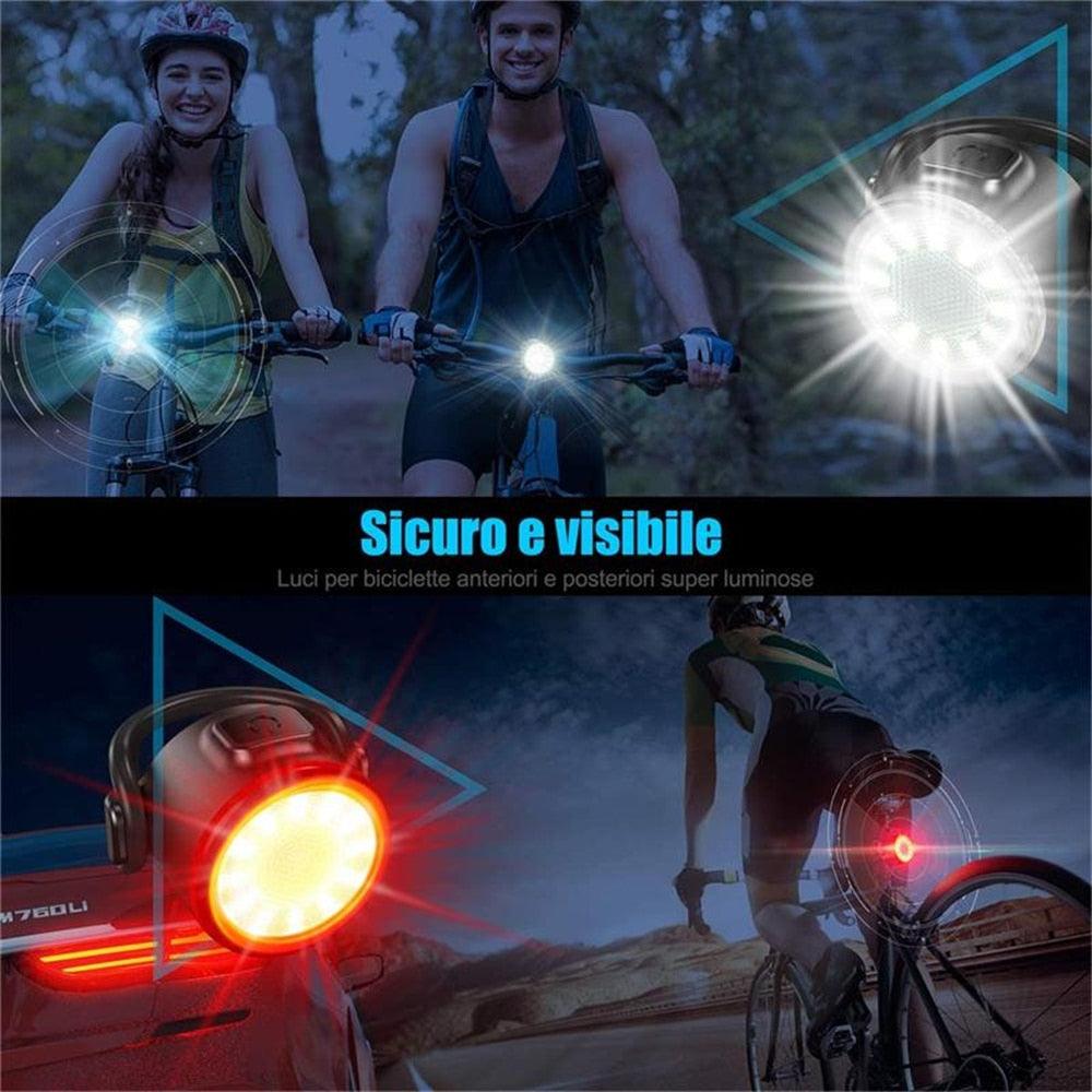 Red/White USB Rechargeable Cycling Taillight Front Bicycle Lamp 6 Modes Bike Warning Rear Light Safety Night Riding Bike Light - Pogo Cycles