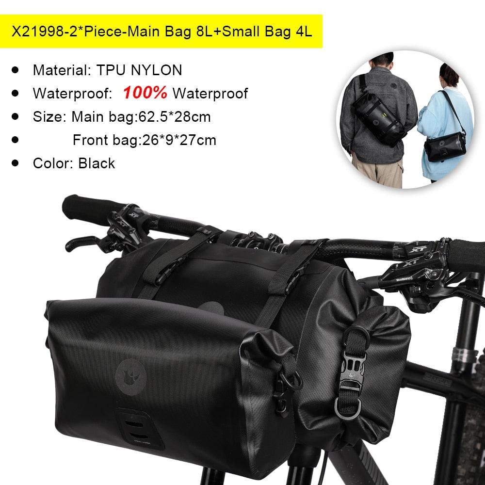 Rhinowalk Bicycle Bag Waterproof Big Capacity Handlebar Bag 1 or 2-piece Front Tube Cycling Bag MTB Frame Trunk Bike Accessories - Pogo Cycles