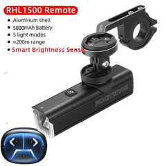 ROCKBROS 400-1000LM Bicycle Light GoPro Mount Holder USB Type-c Rechargeable Fit Garmin Bryton IGS Computer Cycling Headlight - Pogo Cycles