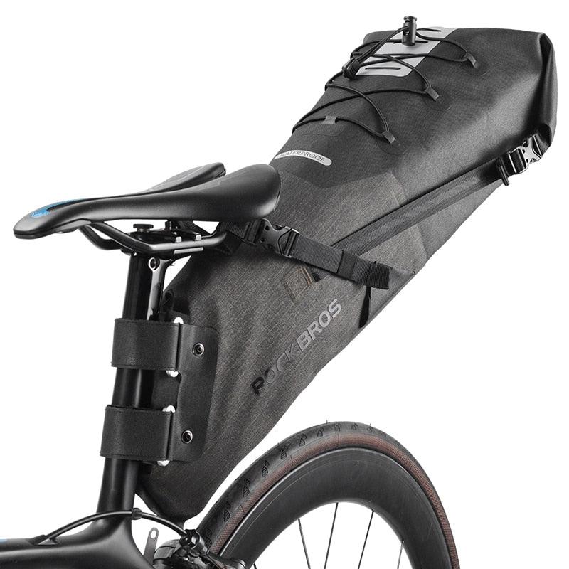 ROCKBROS Bike Bag Waterproof Reflective 10L Large Capacity Saddle Bag Cycling Foldable Tail Rear Bag MTB Road Trunk Bicycle Bag - Pogo Cycles