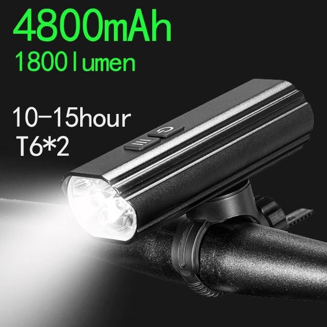 Super Bright Flashlight- Front Lights & Back Rear 10400mAh/12800mAh - Pogo Cycles