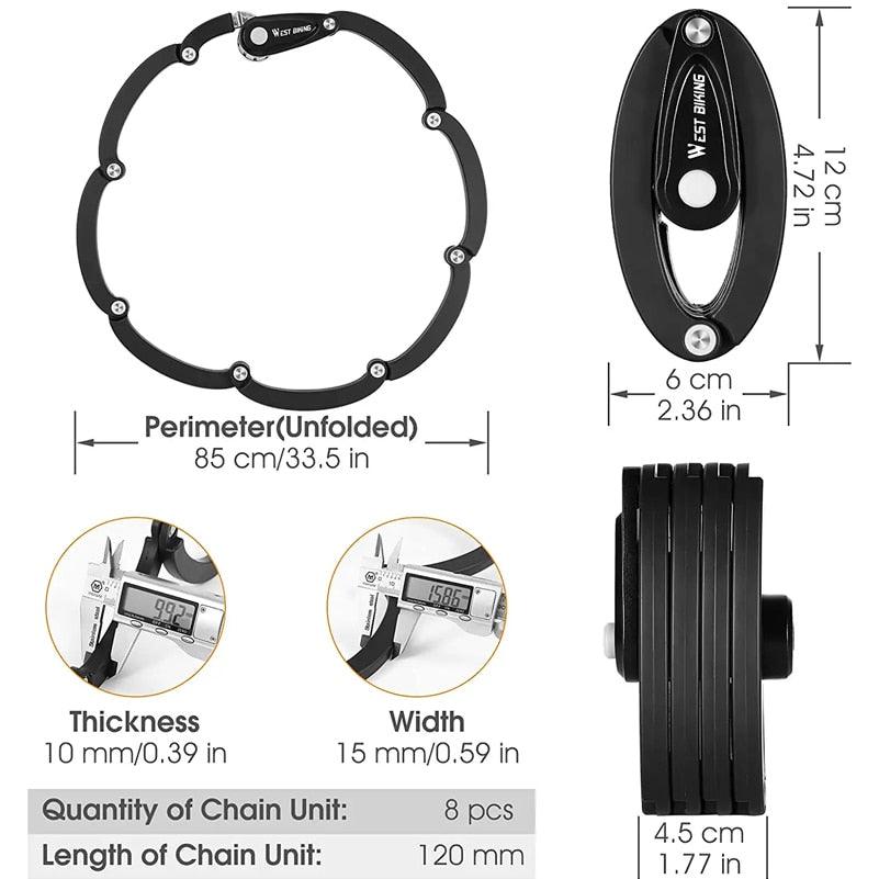 WEST BIKING Bike Foldable Password Lock - Pogo Cycles